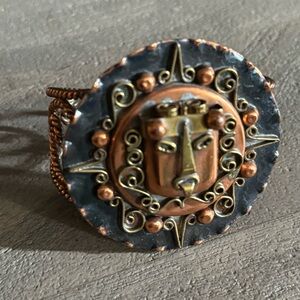 Vintage Mexican mixed metal cuff bracelet